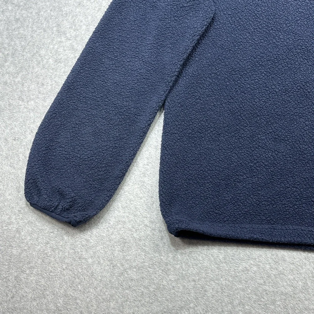 LL Bean Sherpa Fleece Pullover Women Medium Navy Blue Lightweight Outdoor Wear